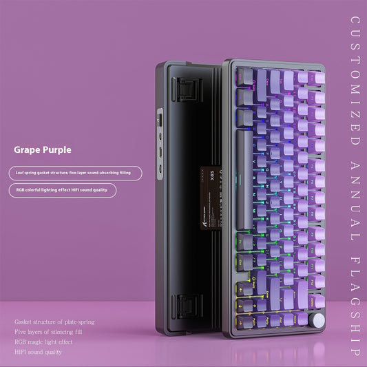 RGB Three-mode Wireless Bluetooth Attack Shark X85 Mechanical Keyboard
