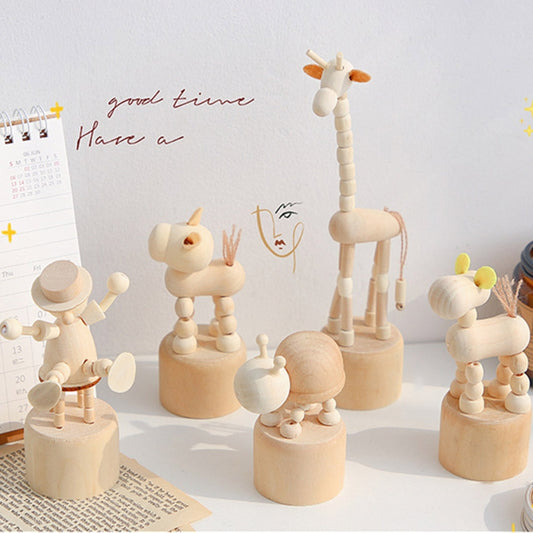 Creative Cool Wood Animal Ornaments CHILDREN'S Room Decorations Tea Shop Fast Food Store Storage Shelf Fun Small Decorations
