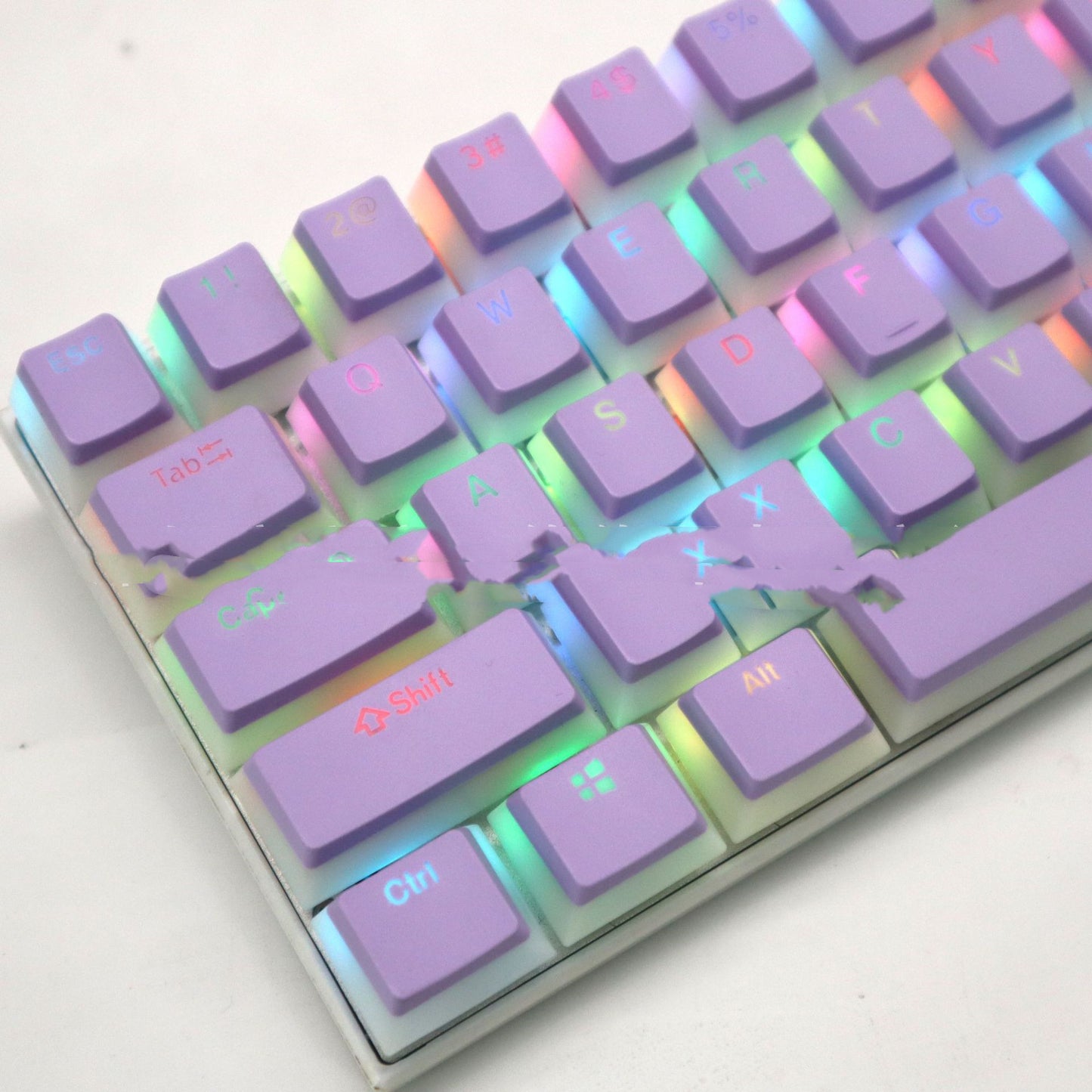 Double Layer Transparent Transparent Closed Character Color Mechanical Keycap