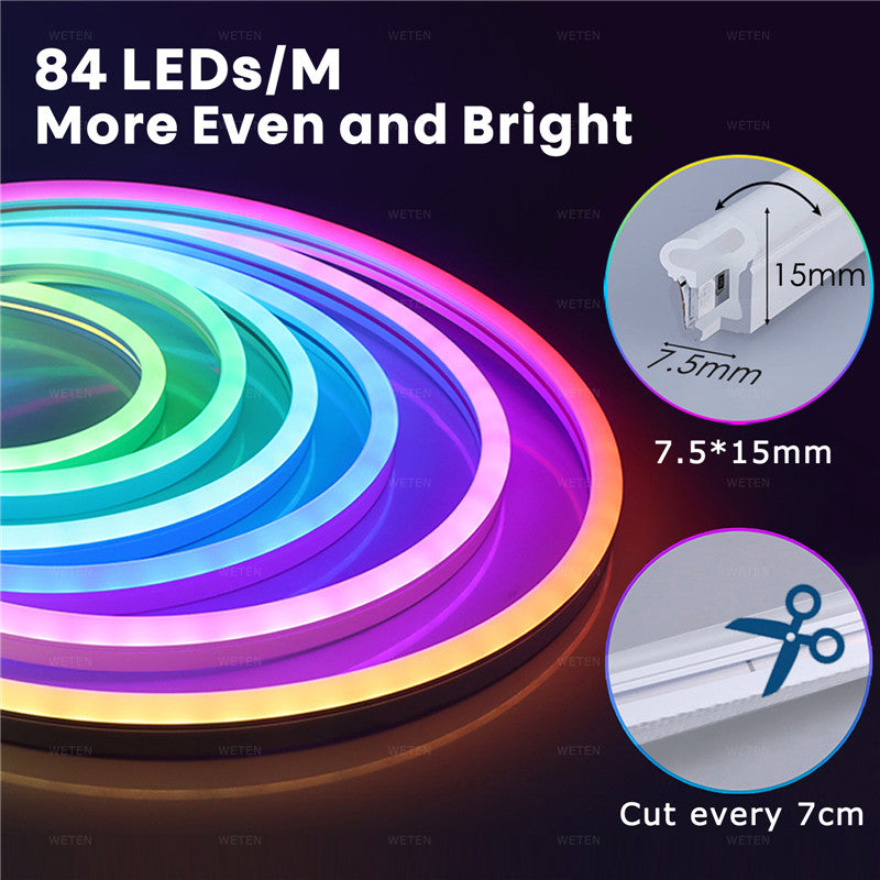 12V LED Flexible Neon Light Strip With Full Color Flowing Light