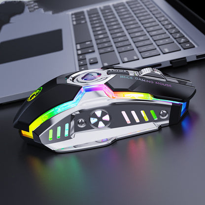7-Button RGB Wireless Gaming Mouse – Silent Rechargeable 2.4G Mouse for Streamers & Gamers